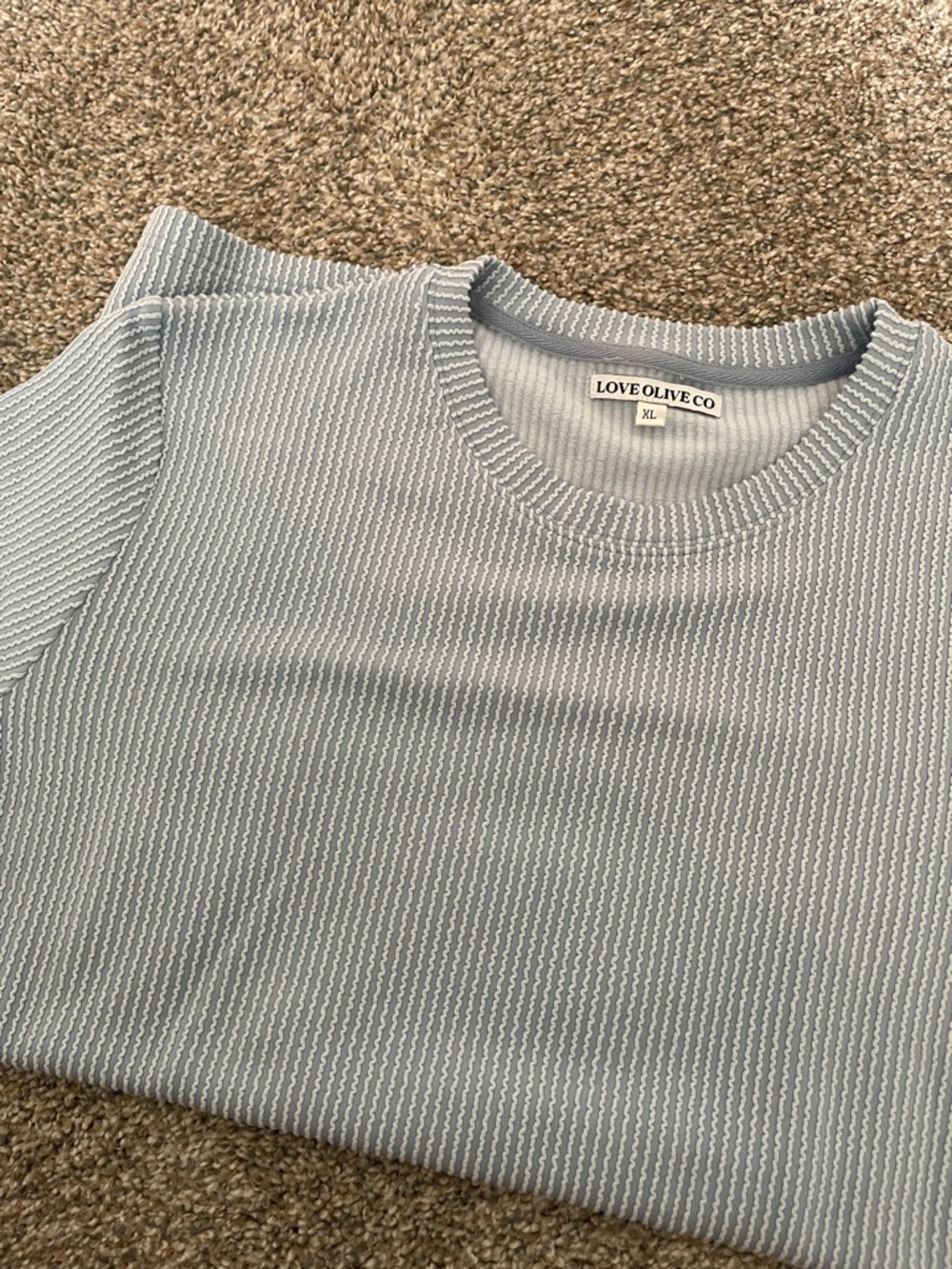 Blue Ribbed Knit Tee - Picture 2 of 2